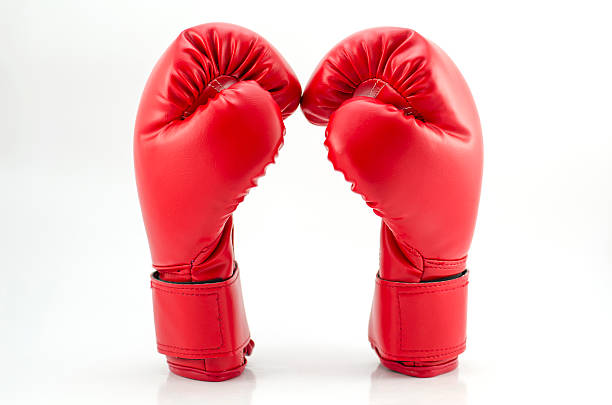 istock Boxing gloves on a white background close up 185711071