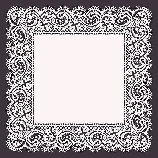 Vector illustration of Doily lace frame