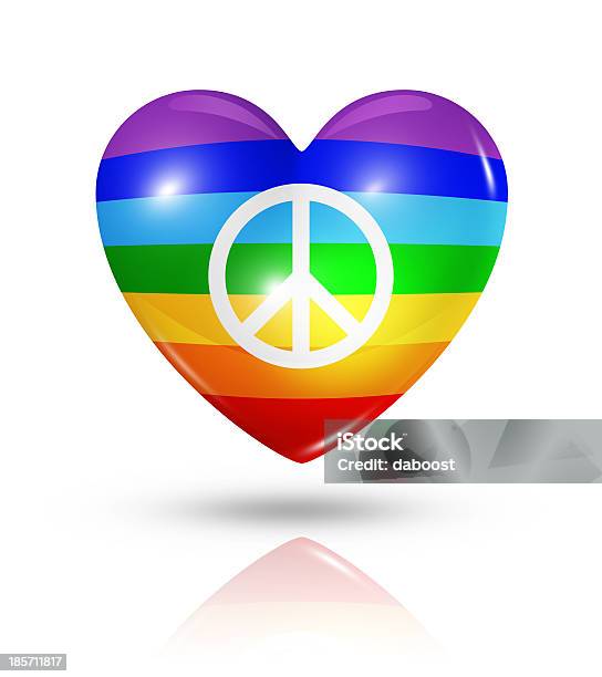 Photo libre de droit de Amour Coeur Icône De Drapeau De La Paix banque d'images et plus d'images libres de droit de Amour - Amour, Arc en ciel, Coeur - Symbole d'une idée