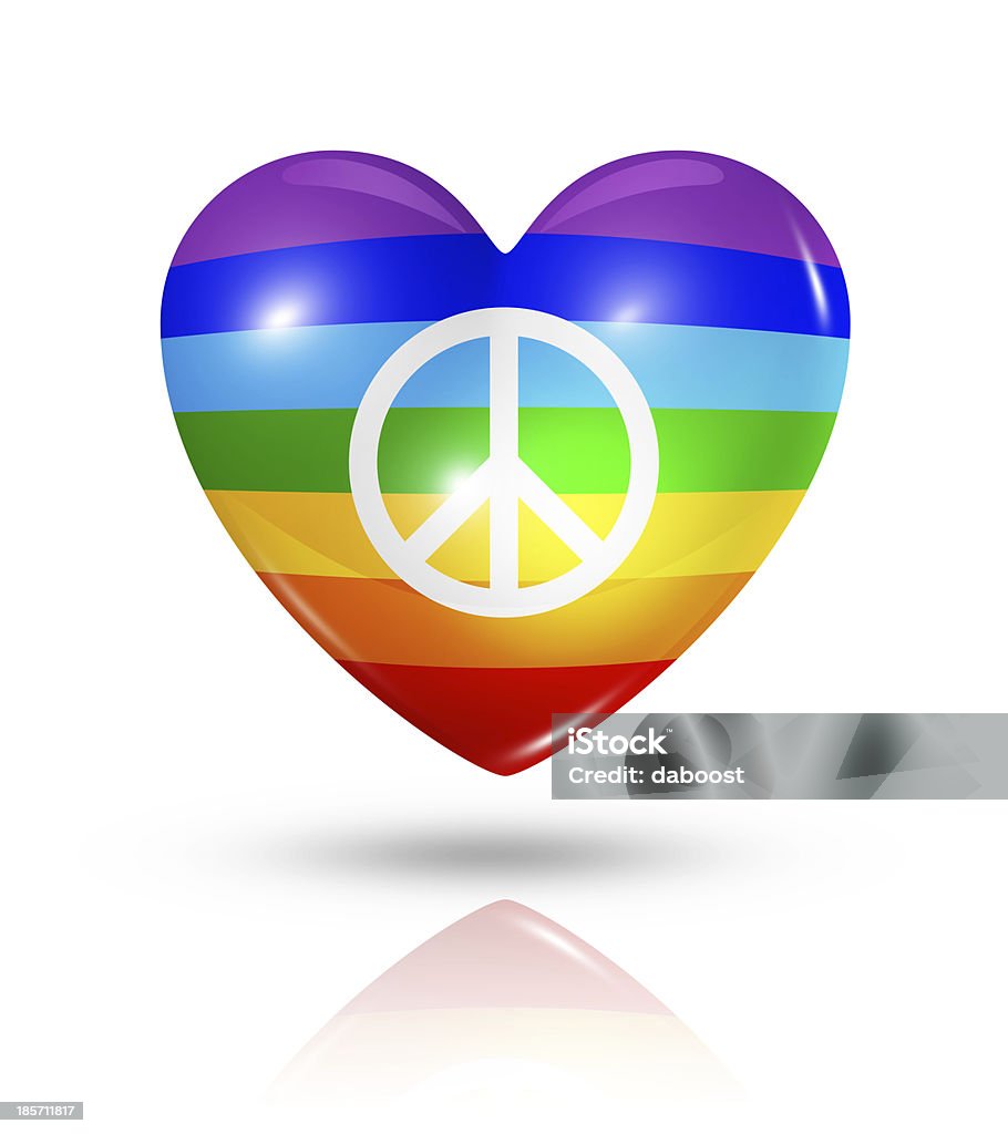 Мир любви, сердце значок флага - Стоковые фото Белый фон роялти-фри