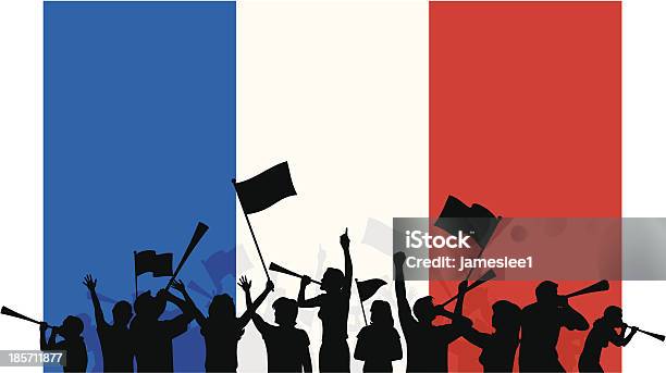 Vetores de Os Fãs De Futebol Francesa e mais imagens de Bandeira - Bandeira, Bola de Futebol, Comemoração - Conceito