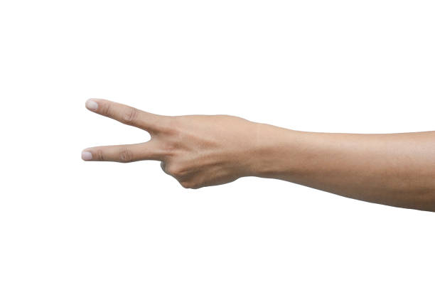 istock Man's hands isolated on white background, making a gesture. 1857119020