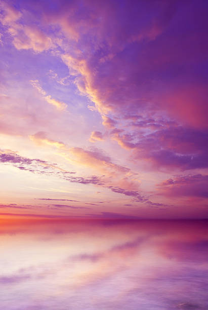 바다 경치를 - beach sunset sky cloudscape 뉴스 사진 이미지