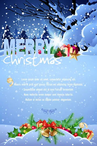 Vector illustration of Merry Christmas Background