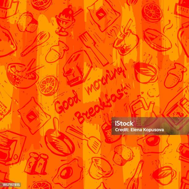 Fun Breakfast Background Seamless Colorful Abstract Breakfast Background In Retro Style Creative ...