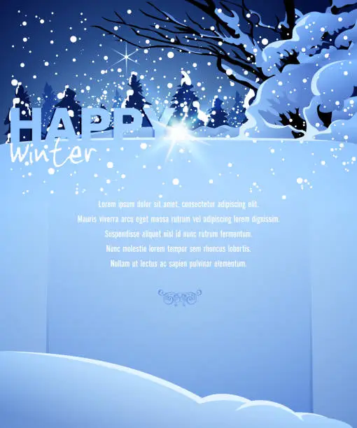 Vector illustration of Happy Winter Background
