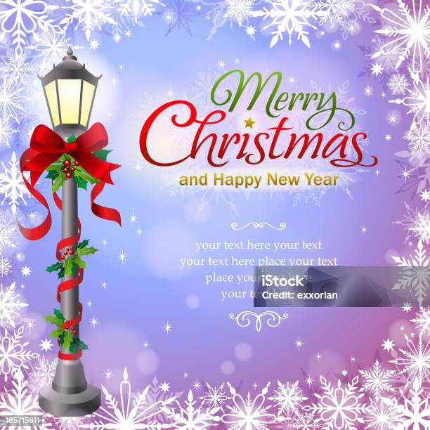 Street Lamp In Christmas Stock Illustration - Download Image Now - Street Light, Christmas, Holiday - Event