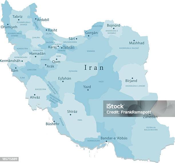 Iran Vektorkarte Regionen Isoliert Stock Vektor Art und mehr Bilder von Karte - Navigationsinstrument - Karte - Navigationsinstrument, Iran, Asien