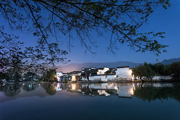 istock night scence of quiet lake 185716552