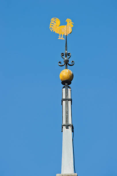 istock Golden weather vane close up 185718215