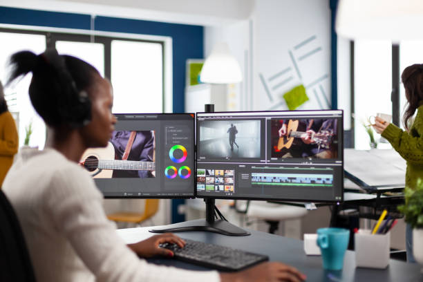 istock African video editor working with footage and sound 1857187124