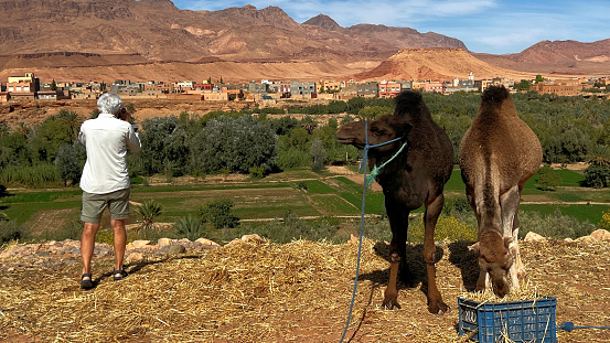 Photographing a Moroccan village, roadside