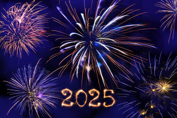 istock Sparkling New Year 2025 with fireworks 1857236207