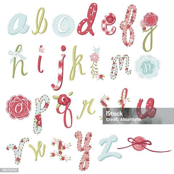 Unique Vector Flower Font Stock Illustration - Download Image Now - Alphabet, Color Image, Cute