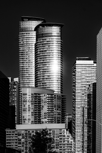 Tower Blocks near the CN Tower in Toronto, Ontario, Canada.