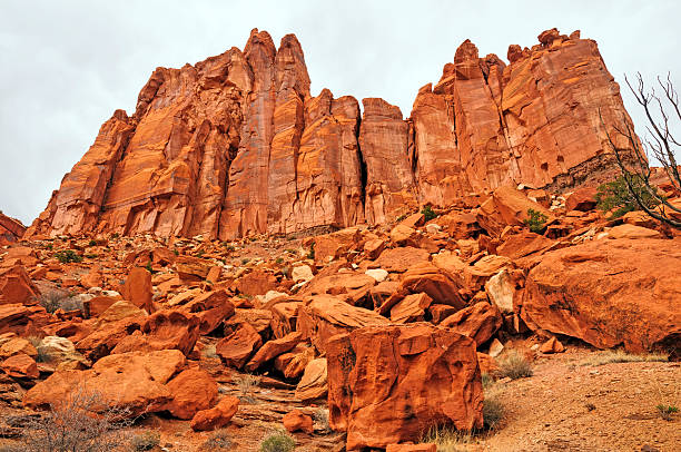 레드 락 월스 수 있는 사막 캐년 - red rocks rock canyon escarpment 뉴스 사진 이미지