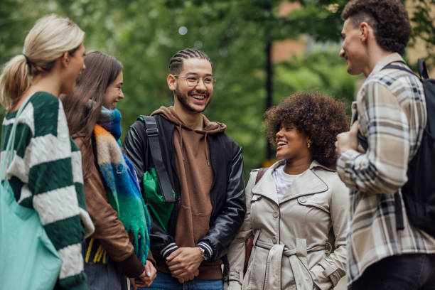 istock Student Friends Talking in the City 1857244664