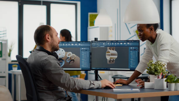 istock Industrial engineer and african project manager working together 1857249548