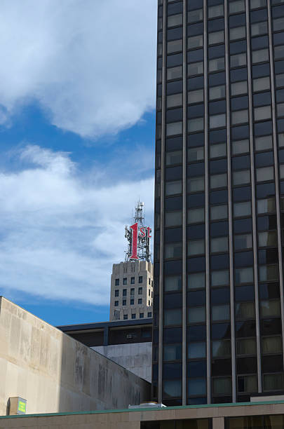 istock Big Number One Framed By Sky and Buildings 185725898