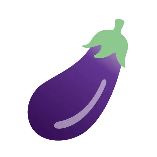 Vector illustration of The eggplant isolated on white background