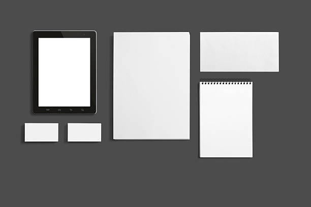 istock Blank Stationery set isolated on grey 185727540
