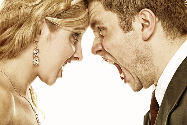 istock Wedding fury couple yelling, relationship difficulties 185727780