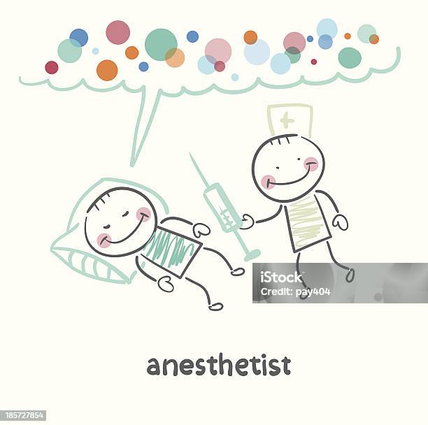 Anestesista Con La Siringa Accanto Al Letto Del Paziente - Immagini vettoriali stock e altre immagini di Anestesista
