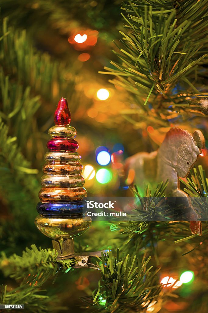 Árvore do Ano Novo-decoração - Foto de stock de Amarelo royalty-free