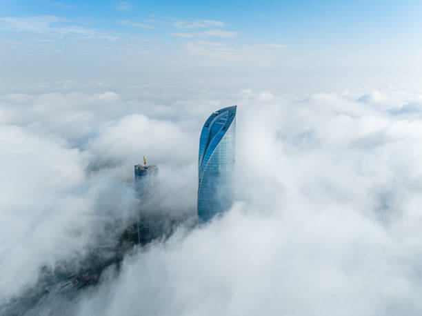 istock Skyscrapers on advection fog 1857326854