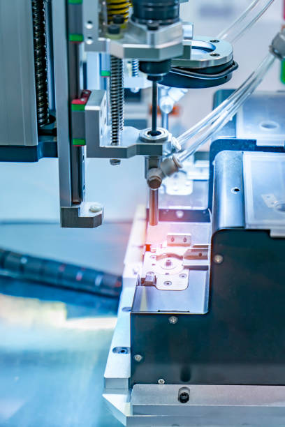 istock smart robot in manufacturing industry for industry 4.0 and technology concept. Robotic vision sensor camera system. 1857351436