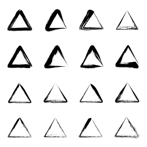 Vector illustration of Triangle shape. Geometric Shape Design Elements In Doodle Style
