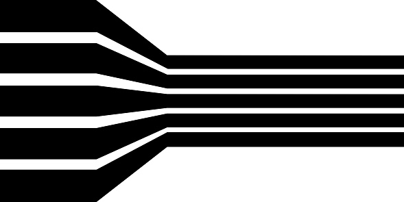 Black on white abstract Perspective line with arrow