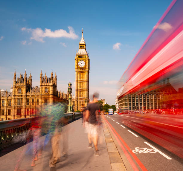 istock Big Ben Clock Tower with Blurred Traffic, London, UK 1857431008