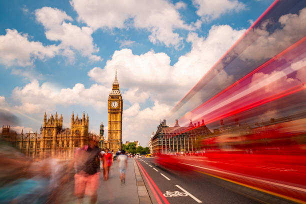 istock Big Ben Clock Tower with Blurred Traffic, London, UK 1857431009