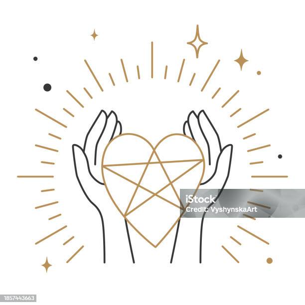 Icon Magic Heart Magic Hands Heart And Stars Stock Illustration - Download Image Now ...