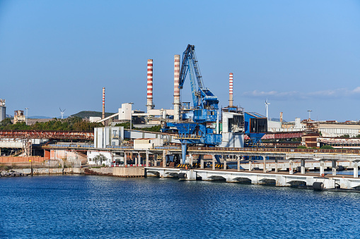 The mineral processing plant of Portovesme. Portoscuso Municipality. South Sardinia. Sardinia. Italy.