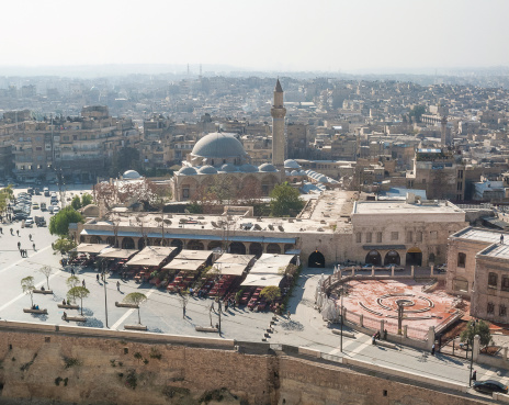 view of aleppo syria old town from citadel