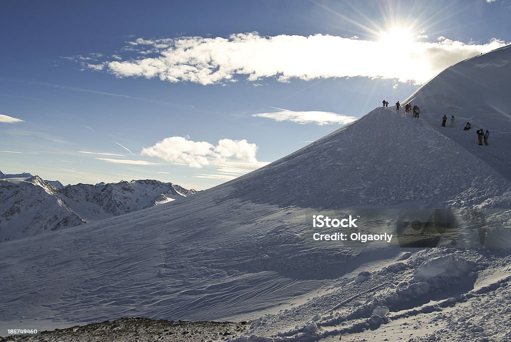 Montanha de inverno na Áustria - Foto de stock de Azul royalty-free