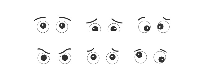 Comic eye icon set. Vector illustration design.