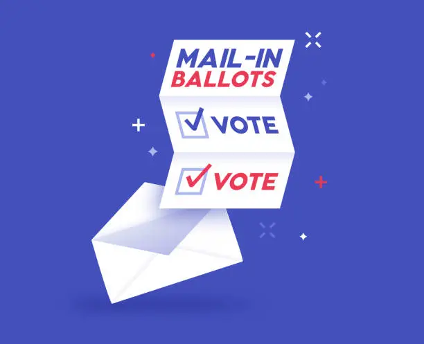 Vector illustration of Mail-In Absentee Ballot Voting