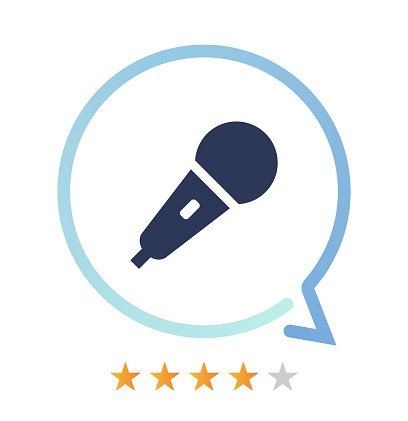 Interview rating and comment vector icon.