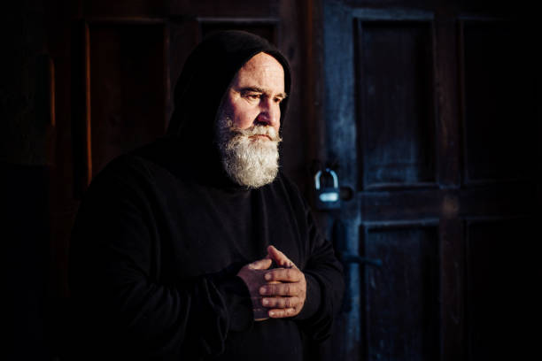 Desperate mature man praying to God