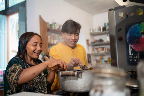istock Indigenous family in the kitchen 1857571190