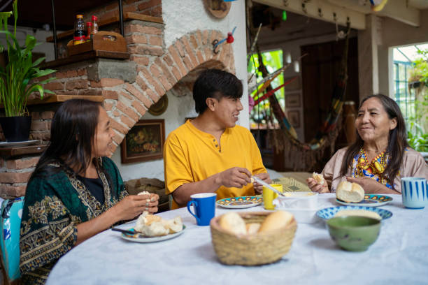 istock Indigenous family heaving breakfast 1857572765
