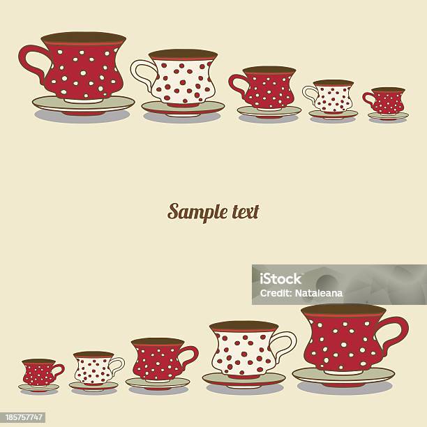 Cartão Vintage Com Pontas - Arte vetorial de stock e mais imagens de Chávena de Chá - Chávena de Chá, Desenho, Simplicidade