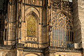 St. Vitus Cathedral tower and Prague Castle Czech Republic