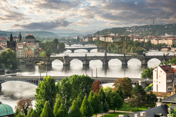 istock Prague - Charles bridge over the Vltava River in Czech Republic 1857621969
