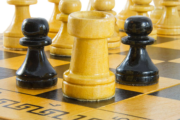 istock Chess. isolated on white background. Scene from the party. 185763021