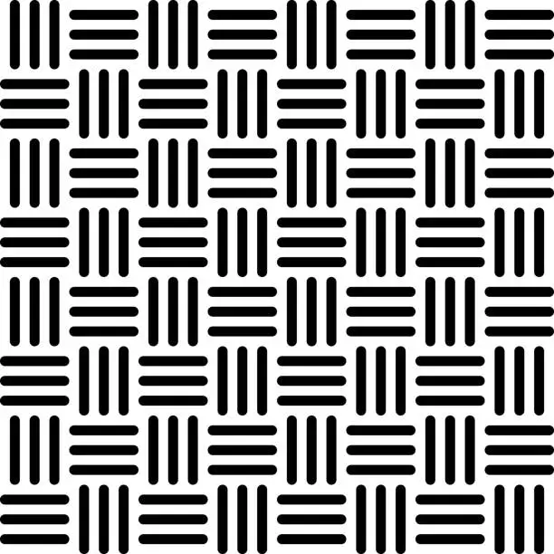 Vector illustration of Black and white isolated knit vector repeat pattern, seamless repeating background tile
