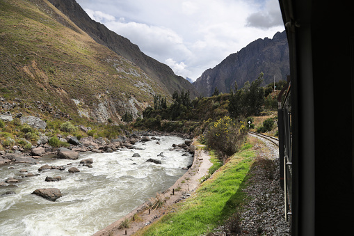 Inca Rail along Urubamba (or Vilcamayo) River to Machu Picchu\nPeru